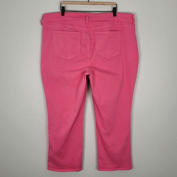 NYDJ Marilyn Straight Ankle Jeans Stretch Pink Peony Size 18W - Picture 6 of 15